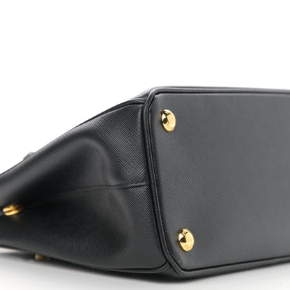 Prada Saffiano Mini Galleria Double Zip Tote Black 9 of 10