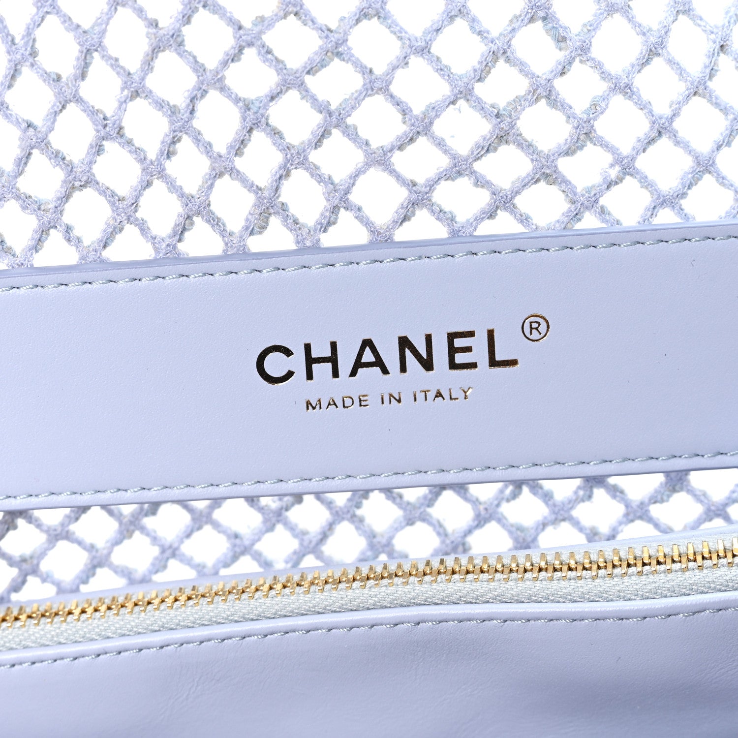 Chanel Mesh Macrame Small Flap Bag  Light Blue 6 of 10