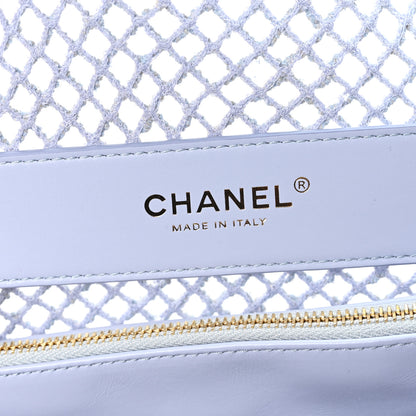 Chanel Mesh Macrame Small Flap Bag  Light Blue 6 of 10