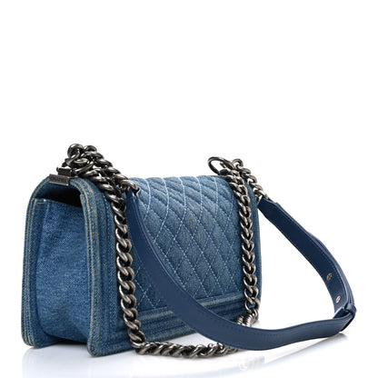 Chanel Denim Quilted Medium Boy Flap Blue 3 of 11