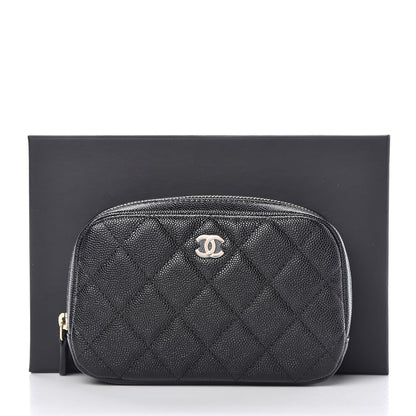 Chanel Caviar Quilted Small Curvy Pouch Cosmetic Case Black 8 of 8