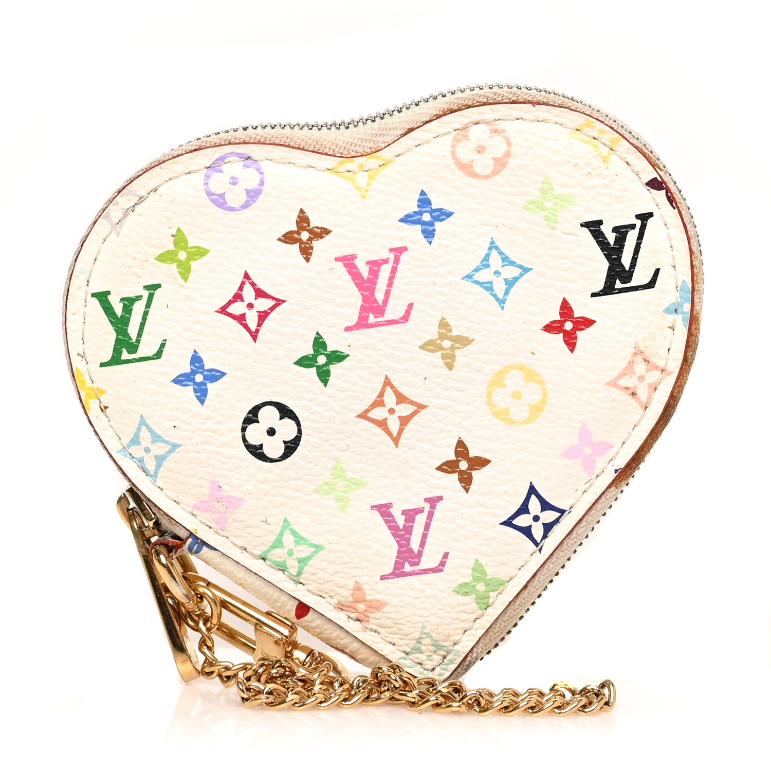 Louis Vuitton Monogram Multicolor Coeur Heart Coin Purse White 1 of 12