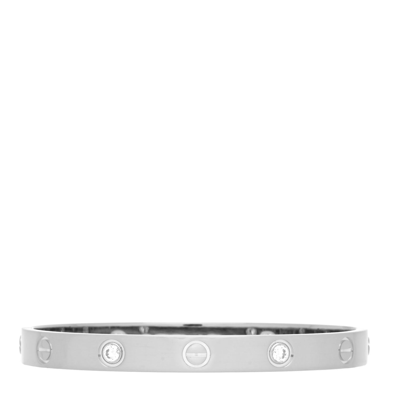 Cartier 18K White Gold 4 Diamond LOVE Bracelet 16 2 of 4