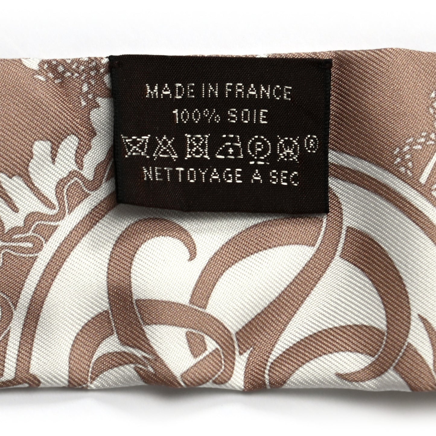 Silk Ex-Libris Twilly Beige White Caramel