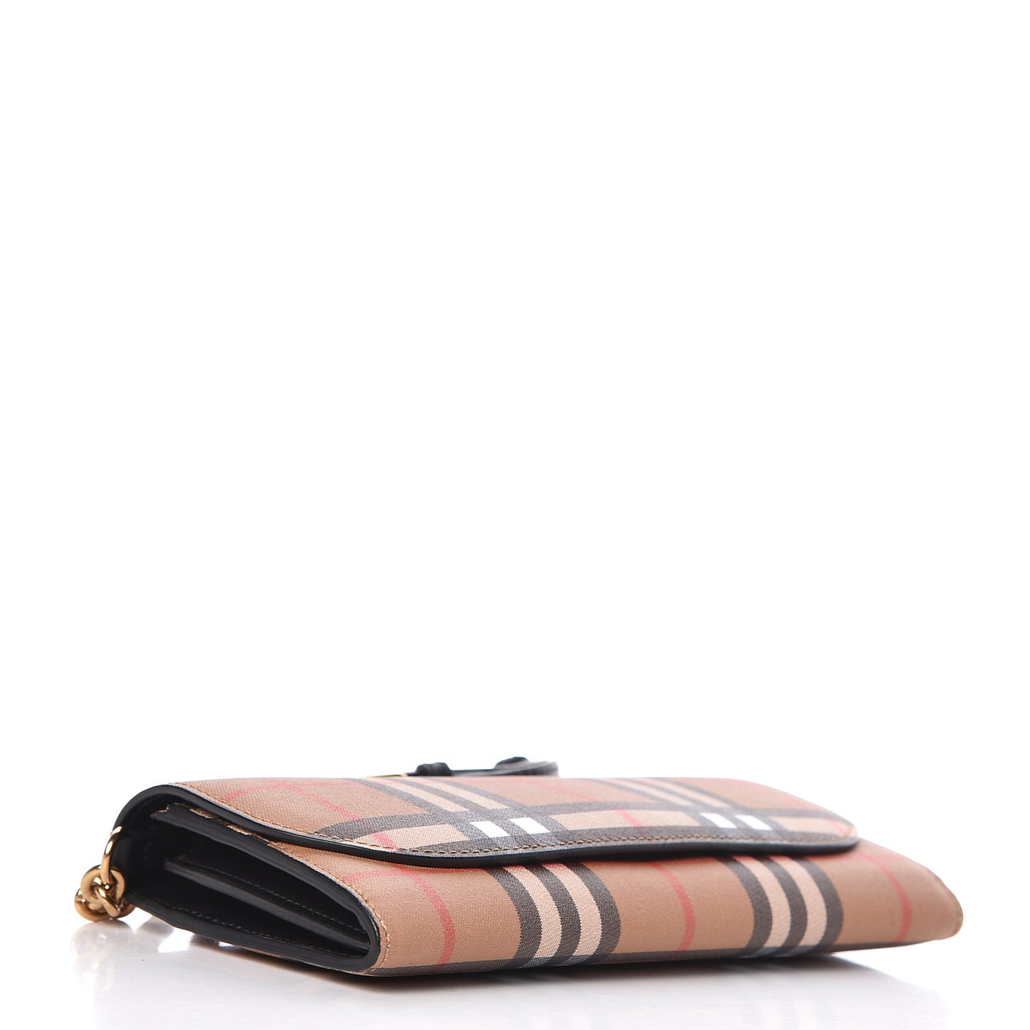 Vintage Check Henley Wallet On Chain Black