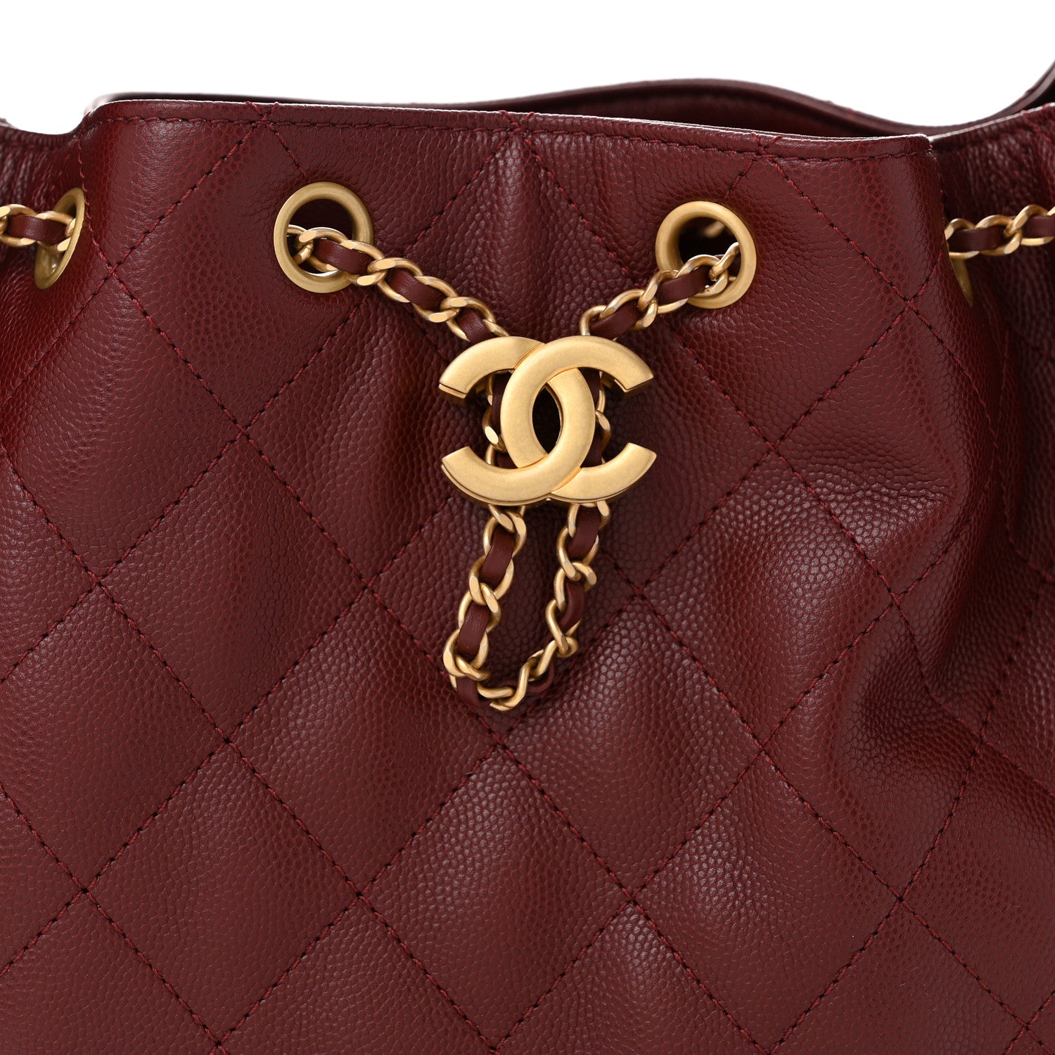 Chanel Caviar Quilted Small Chanel 25 Handbag Burgundy 8 of 10