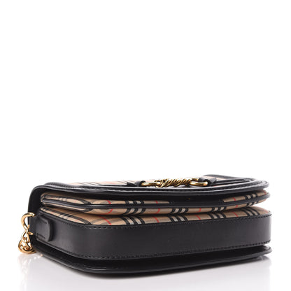 Burberry Smooth Calfskin 1983 Knight Check Link Shoulder Bag Black 4 of 10