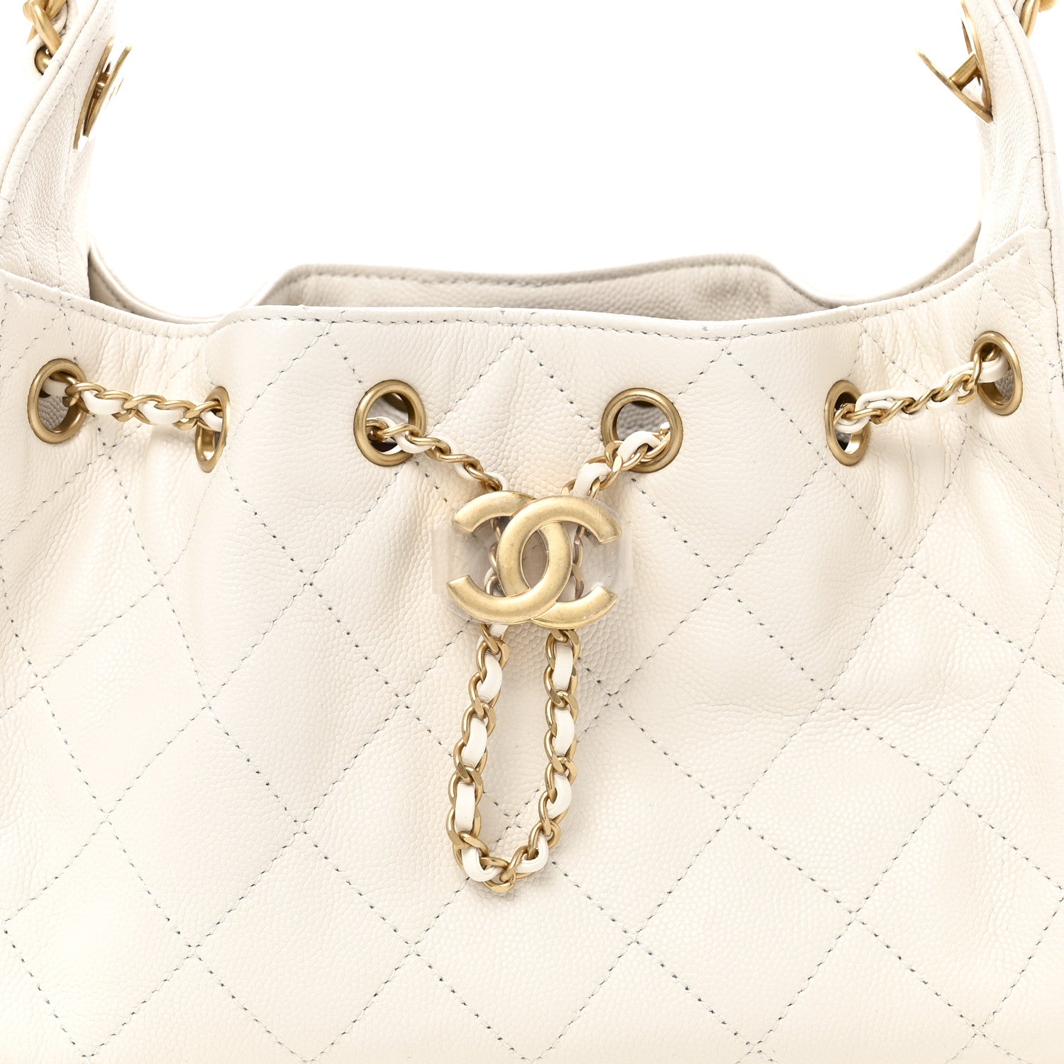 Chanel Caviar Quilted Mini Chanel 25 Handbag White 8 of 11