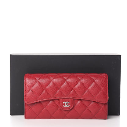 Chanel Caviar Quilted Large Gusset Flap Wallet Pink 9 of 9