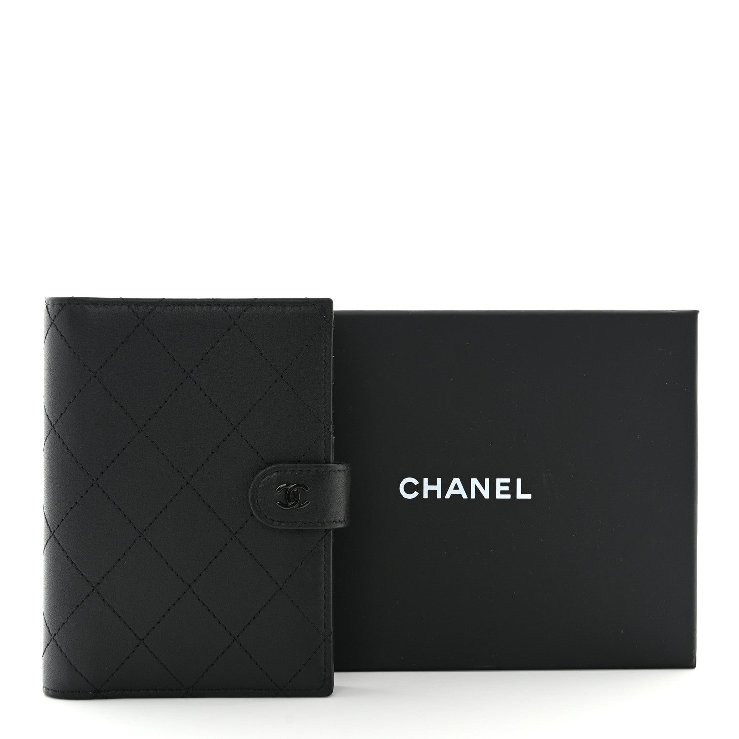 Chanel Grained Calfskin Quilted passport Holder Wallet So Black 9 of 9