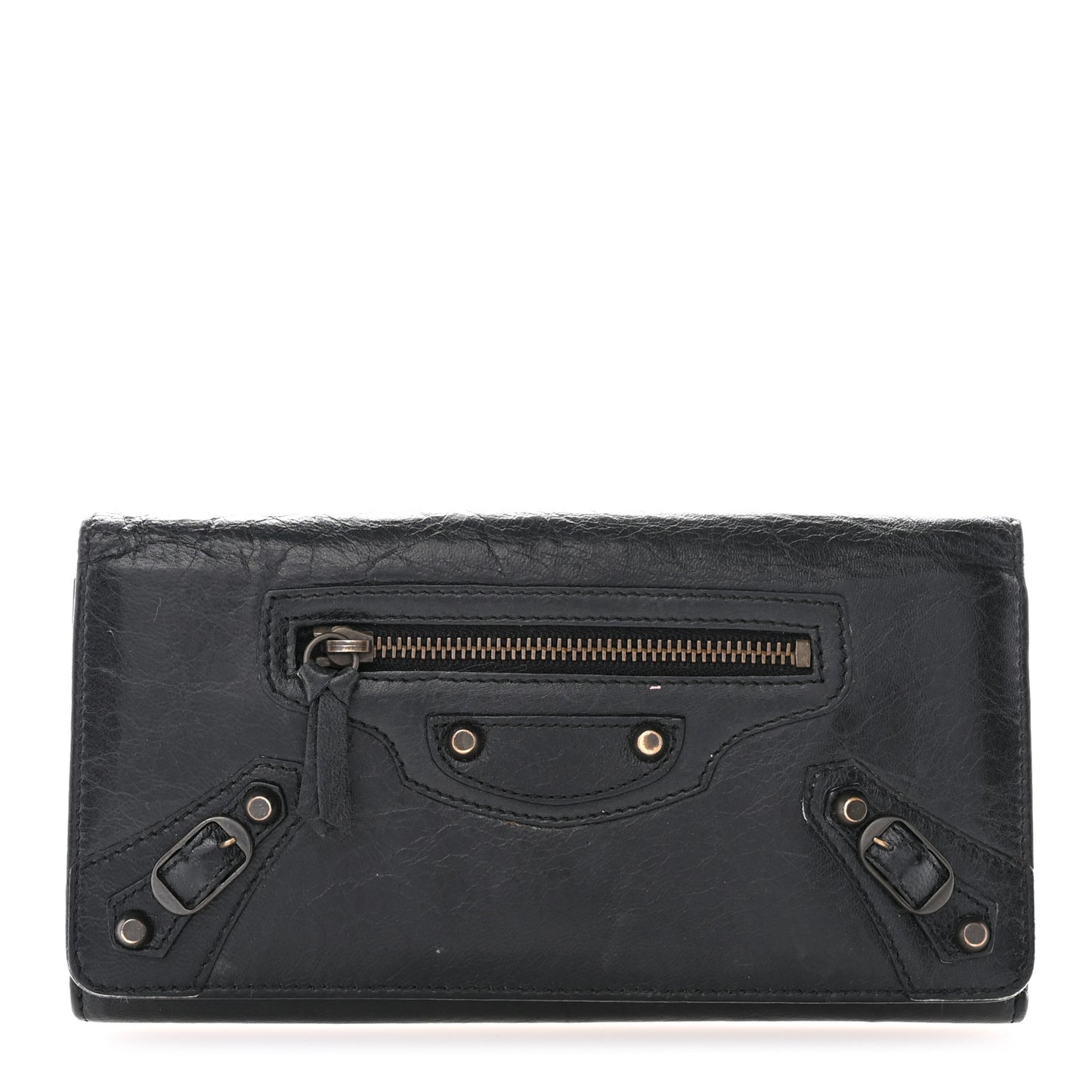 Agneau Classic Hardware Money Wallet Black