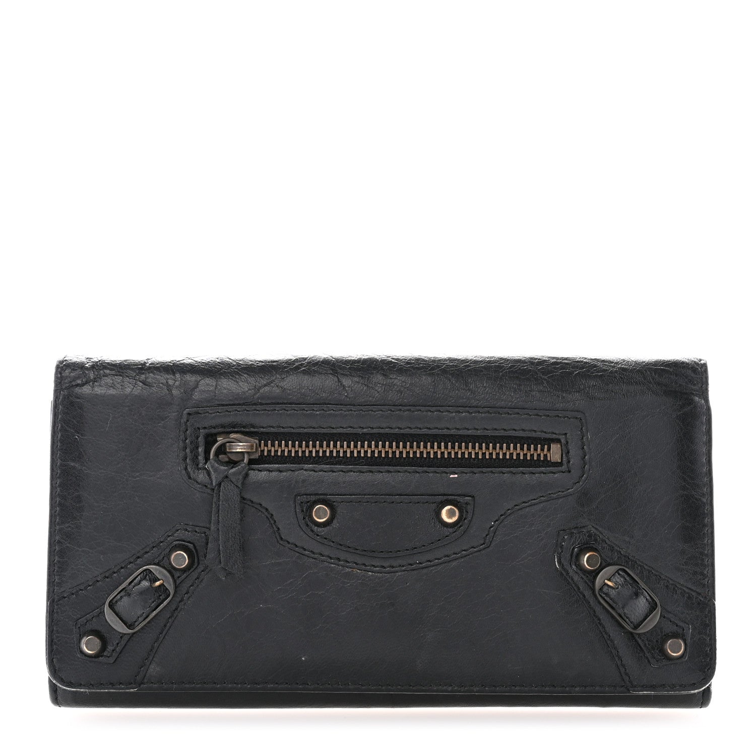 Balenciaga Agneau Classic Hardware Money Wallet Black 1 of 7