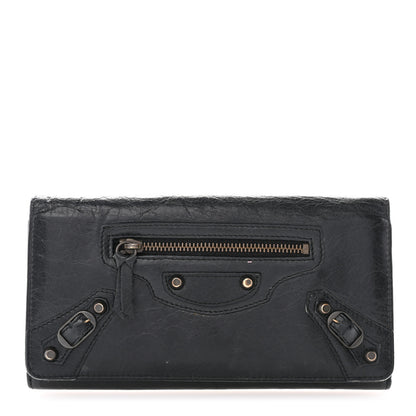 Balenciaga Agneau Classic Hardware Money Wallet Black 1 of 7
