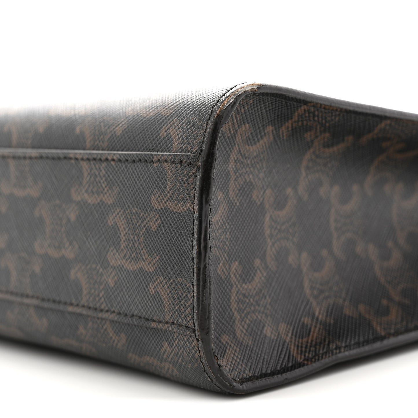 Triomphe Canvas Calfskin Small Vertical Cabas Tan