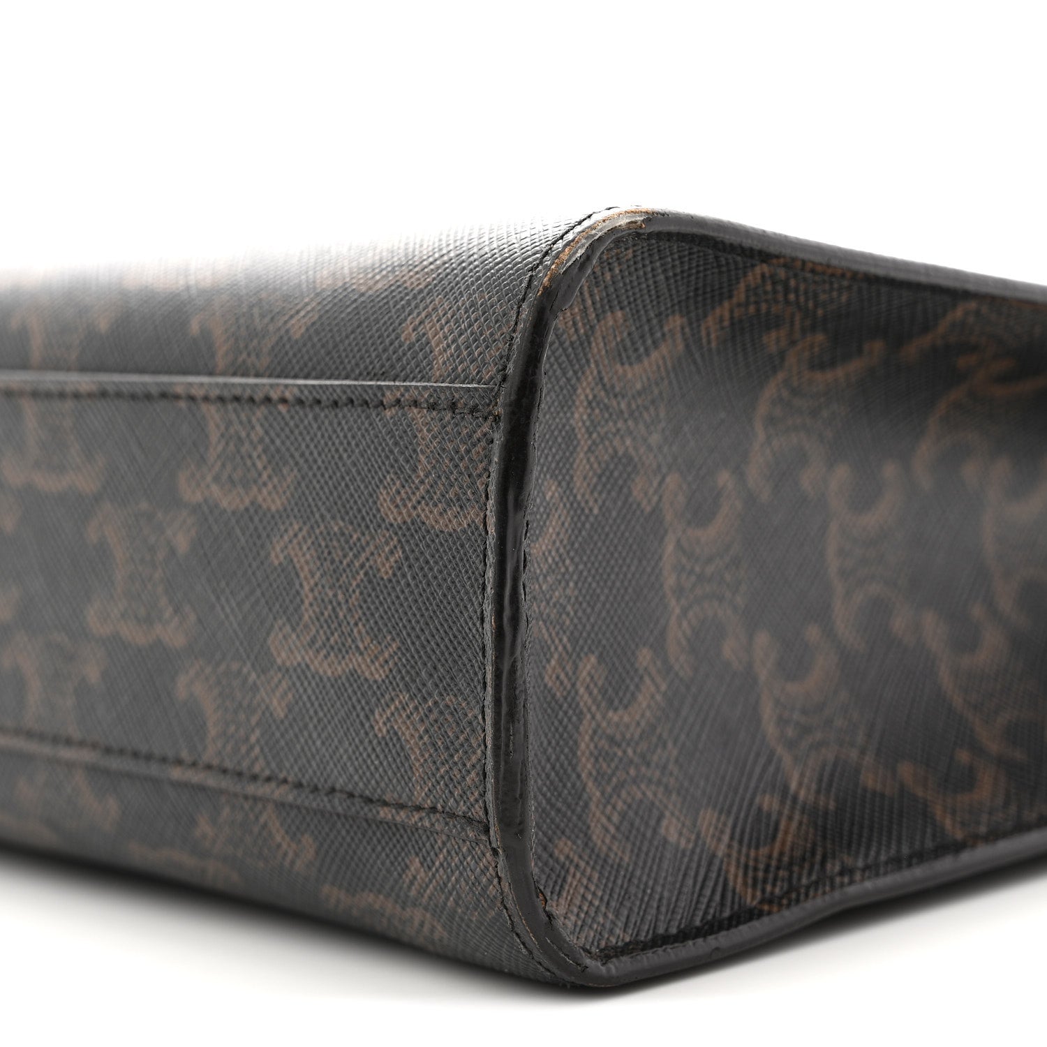 Celine Triomphe Canvas Calfskin Small Vertical Cabas Tan 9 of 12