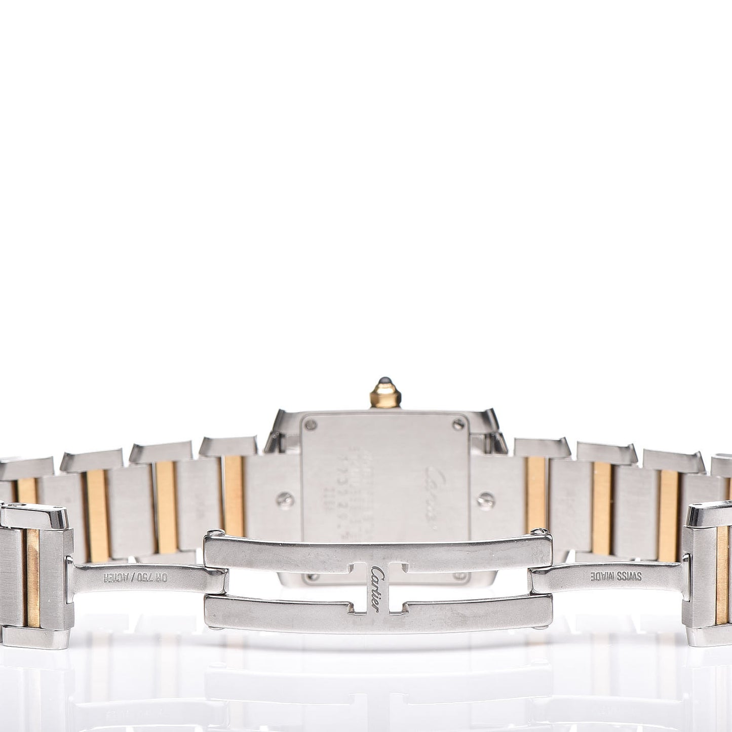 Stainless Steel 18K Yellow Gold 20mm Tank Francaise Quartz Watch