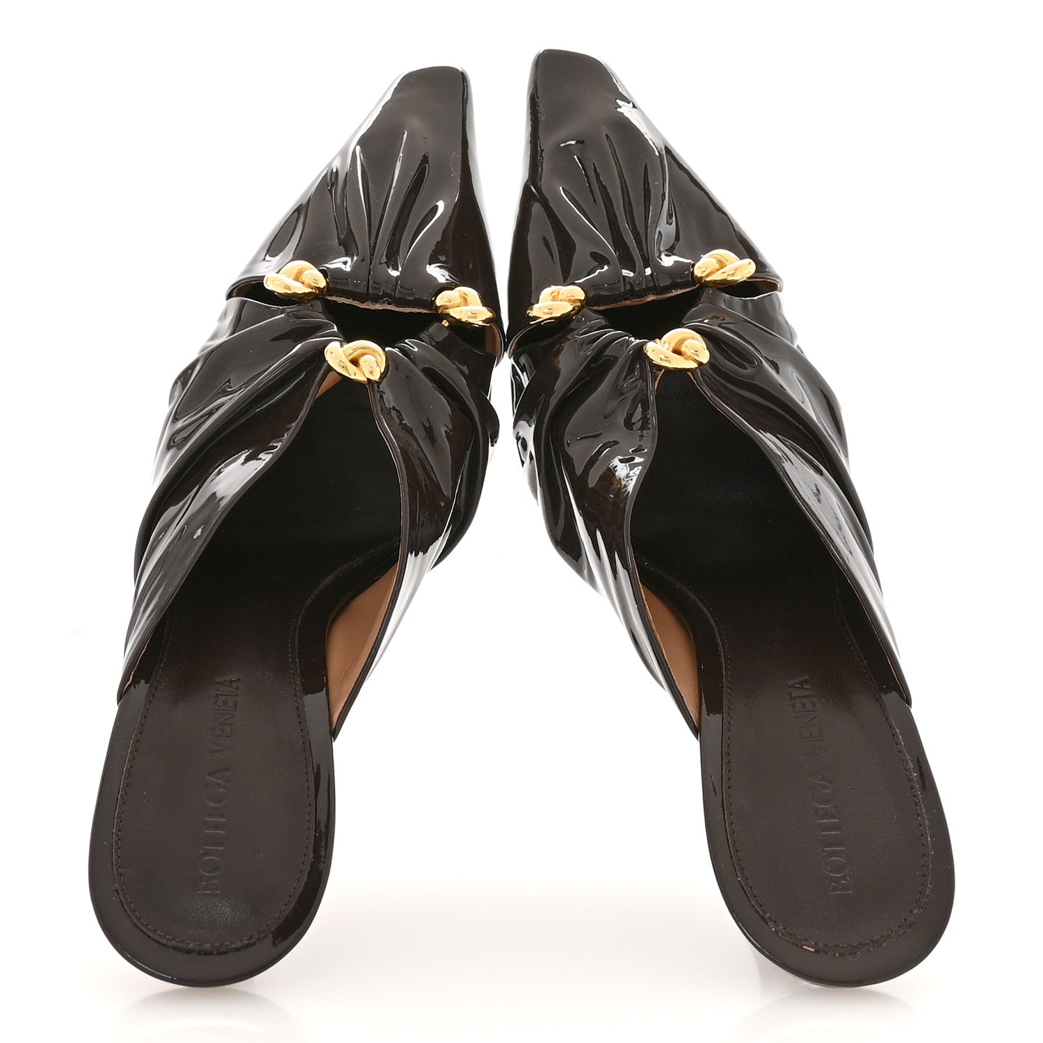 Bottega Veneta Patent Bunnie Mule Pumps 37 Fondant 2 of 8