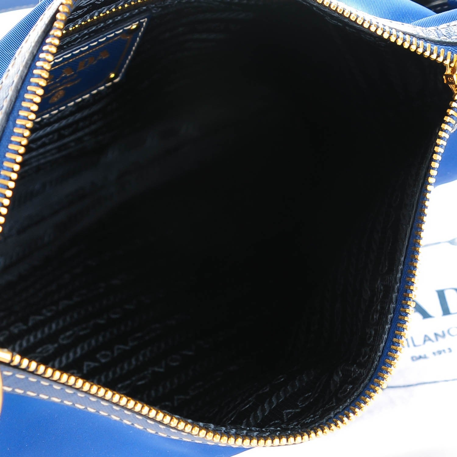 Prada Tessuto Nylon Saffiano Crossbody Bag Bleuette 4 of 6
