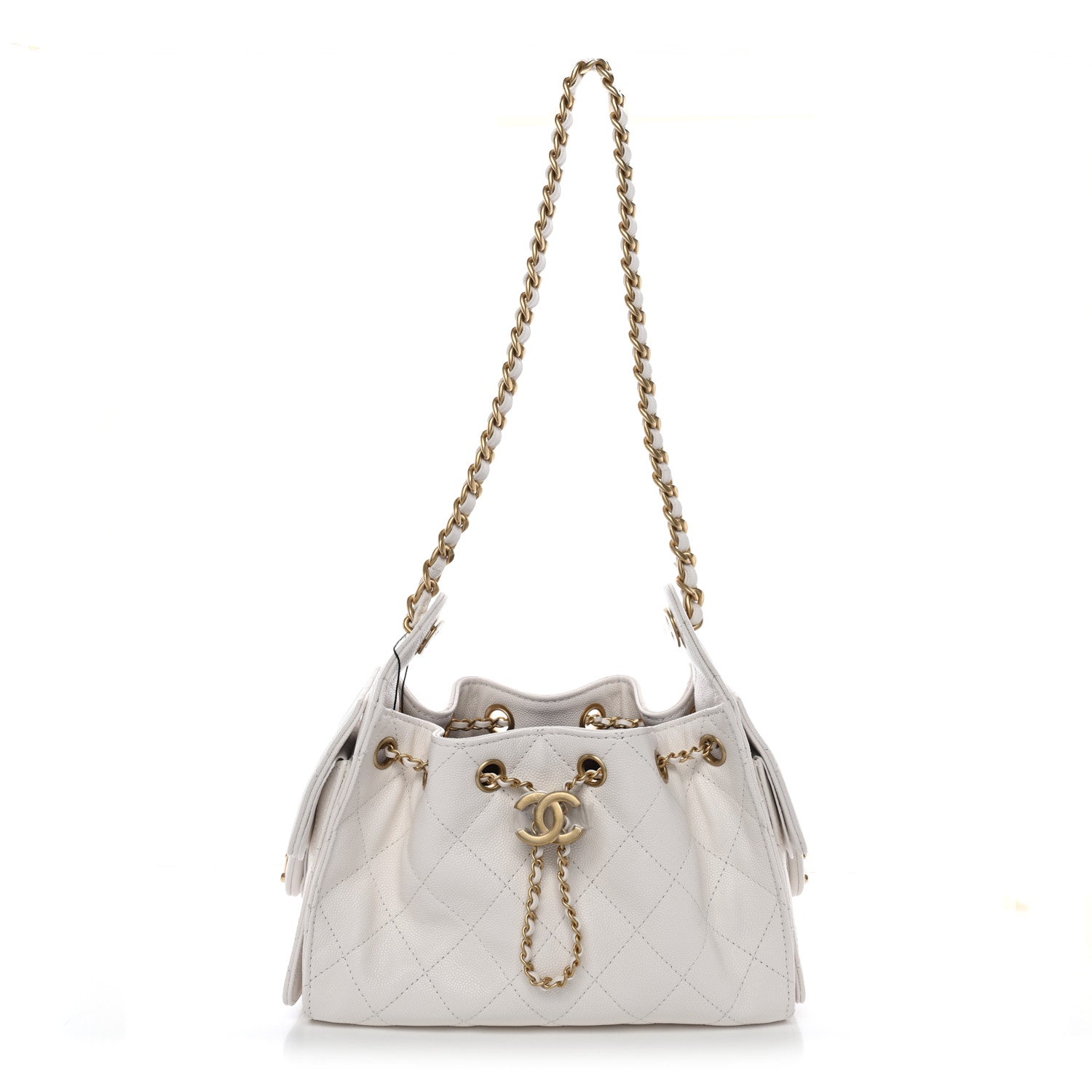 Chanel Caviar Quilted Mini Chanel 25 Handbag White 1 of 10