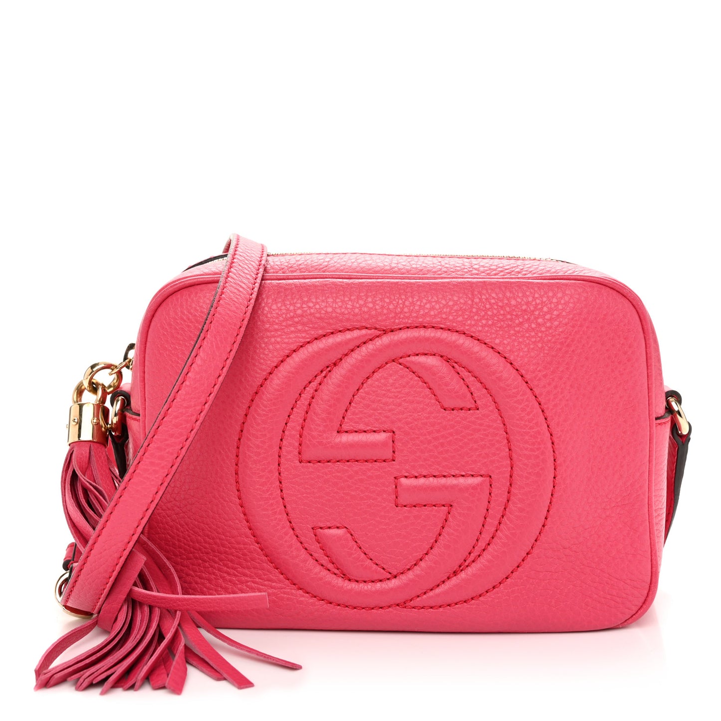 Pebbled Calfskin Small Soho Disco Bag Pink