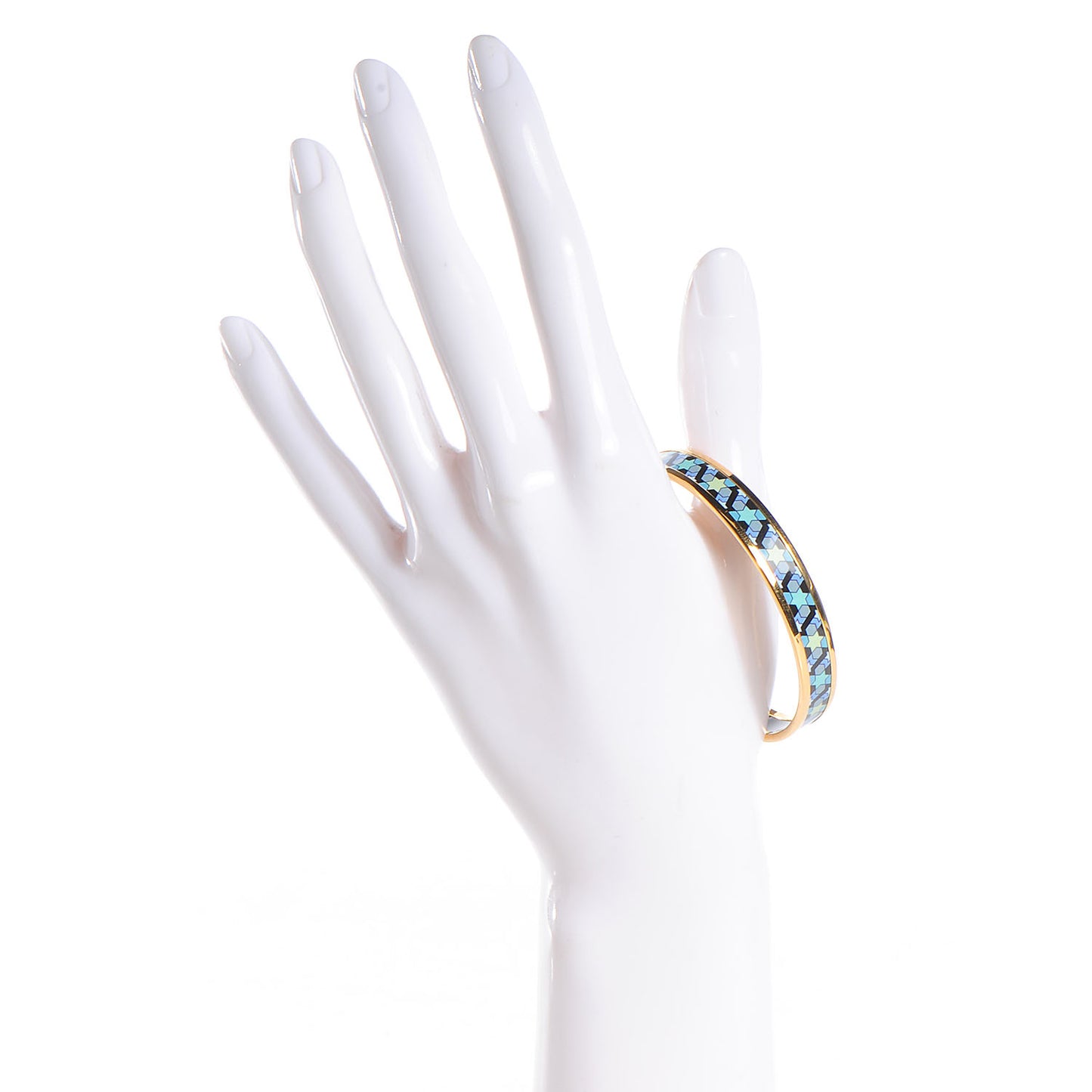 Enamel Printed Narrow Rose de Compas Bracelet 62 Ciel