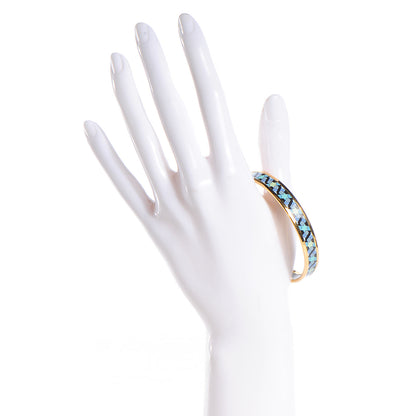 Hermes Enamel Printed Narrow Rose de Compas Bracelet 62 Ciel 2 of 6