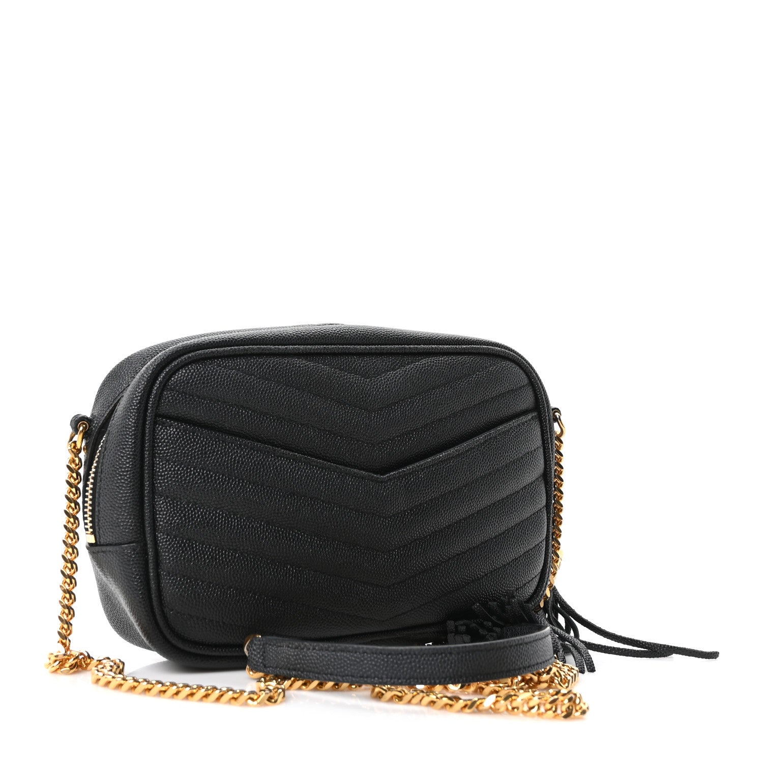 Saint Laurent Grain De Poudre Matelasse Monogram Mini Lou Camera Bag Black 3 of 10