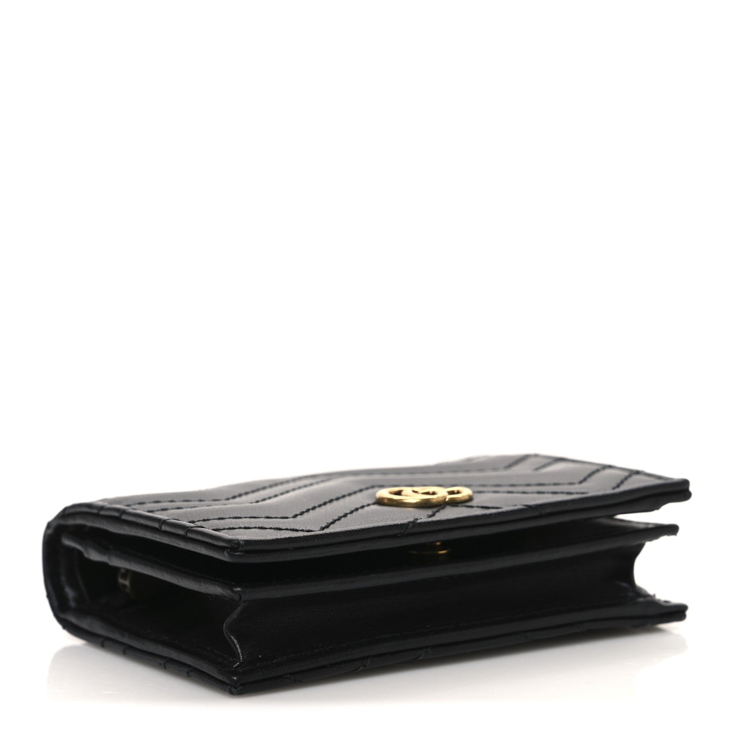 Gucci Calfskin Matelasse GG Marmont Card Case Wallet Black 4 of 7