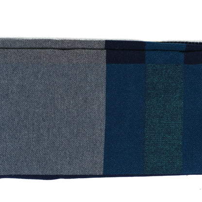 Hermes Wool Cashmere H Casaque Blanket Marine Acier 4 of 4