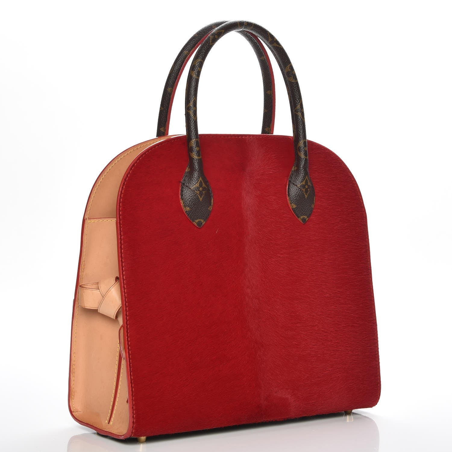 Louis Vuitton Monogram Calf Hair Spikes Iconoclasts Christian Louboutin Tote Red 3 of 6