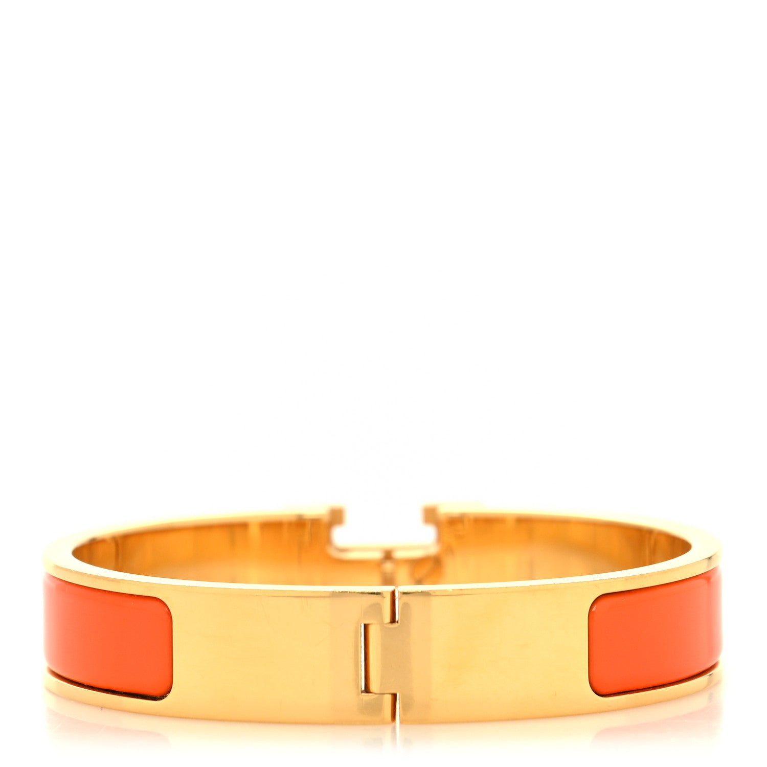 Hermes Enamel Narrow Clic Clac H Bracelet PM Orange 3 of 5