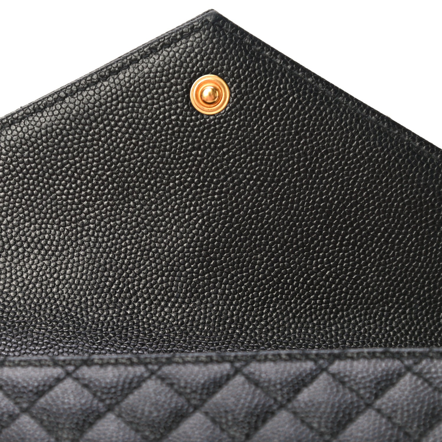 Saint Laurent Grain De Poudre Textured Mixed Matelasse Triquilt Small Monogram Envelope Wallet Black 10 of 10