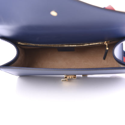 Gucci Vitello Fontanella Web Small Sylvie Shoulder Bag Blue Agata 5 of 10