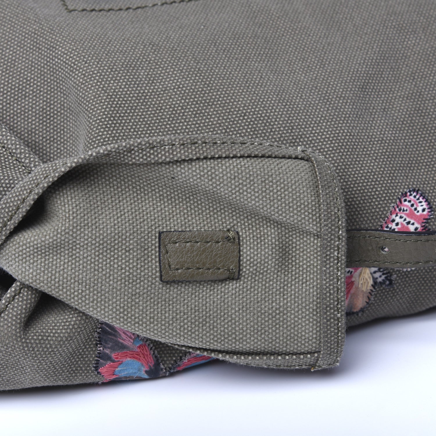 Valentino Garavani Canvas Butterfly Embroidered Rockstud Messenger Bag Military Green 22 of 25