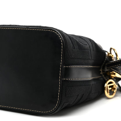 Fendi Canvas Vitello King F is Fendi FF Embroidered Mini Mon Tresor Bucket Bag Black 9 of 9