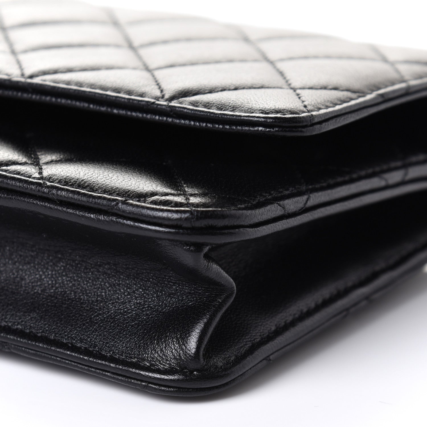Chanel Lambskin Quilted Wallet On Chain WOC Black 11 of 11