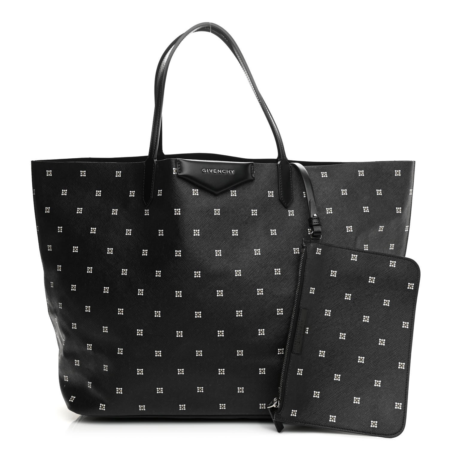 Givenchy Textured Coated Canvas Print Large Antigona Tote Black 1 of 8