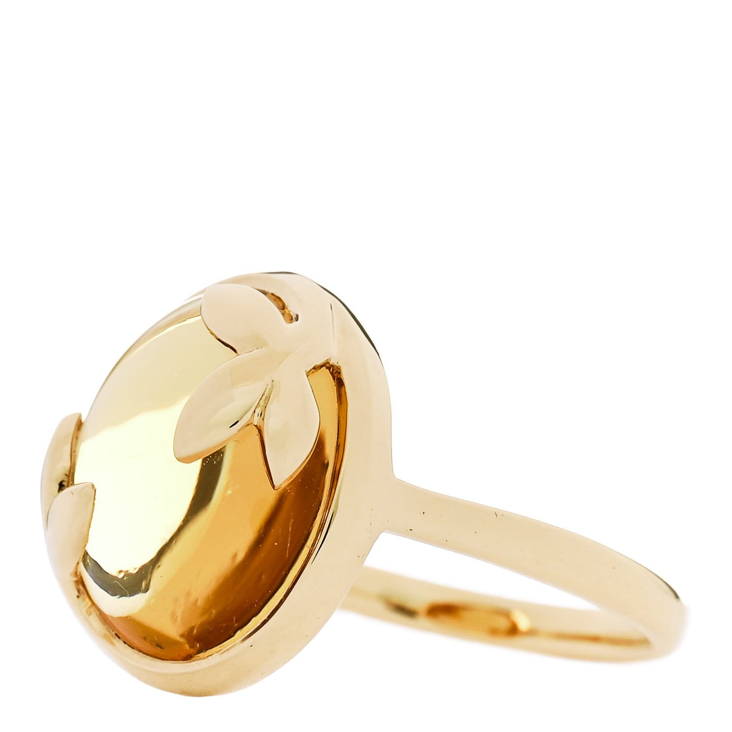 18K Yellow Gold Citrine Paloma Picasso Olive Leaf Ring 54 6.75