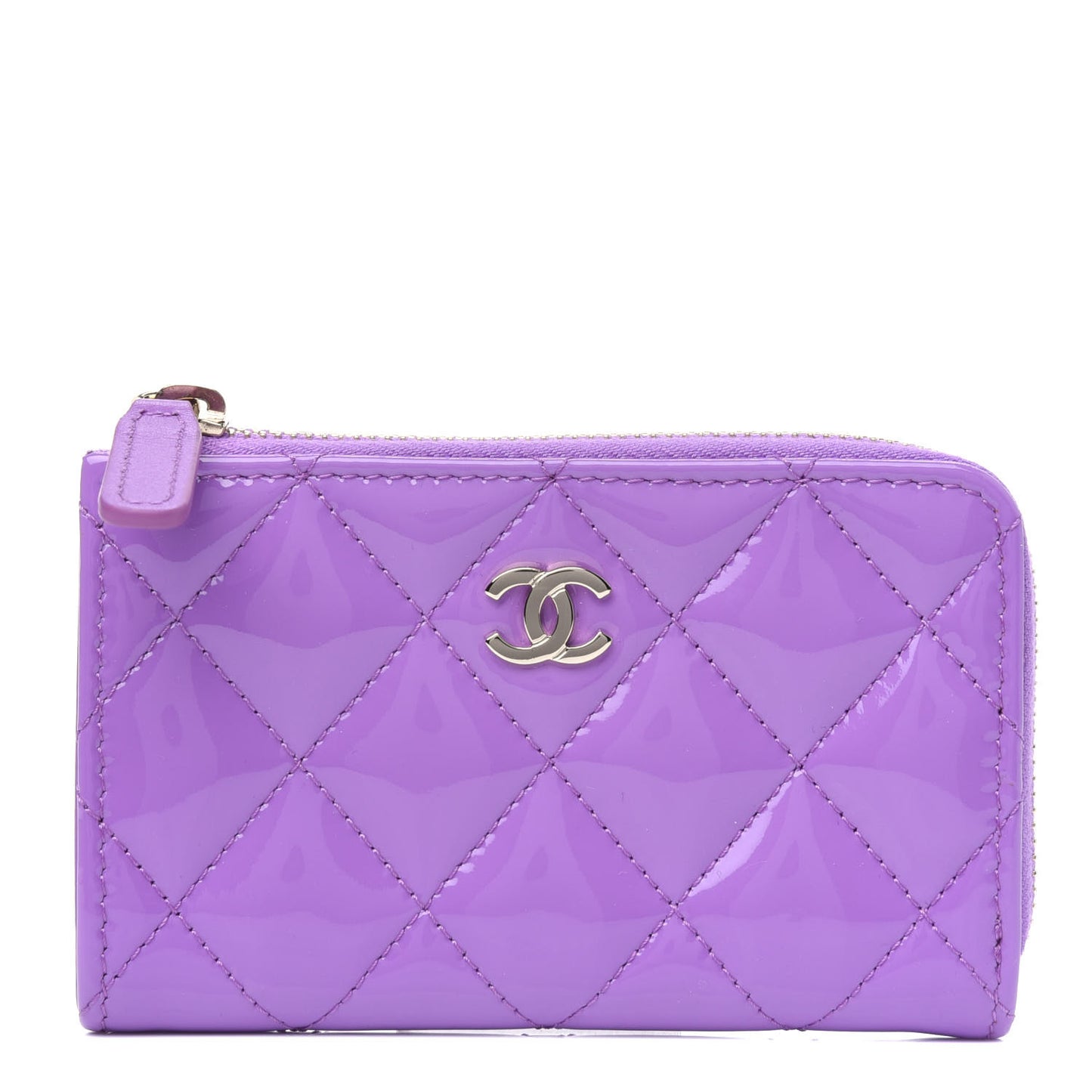 Patent Quilted Key Pouch Purple