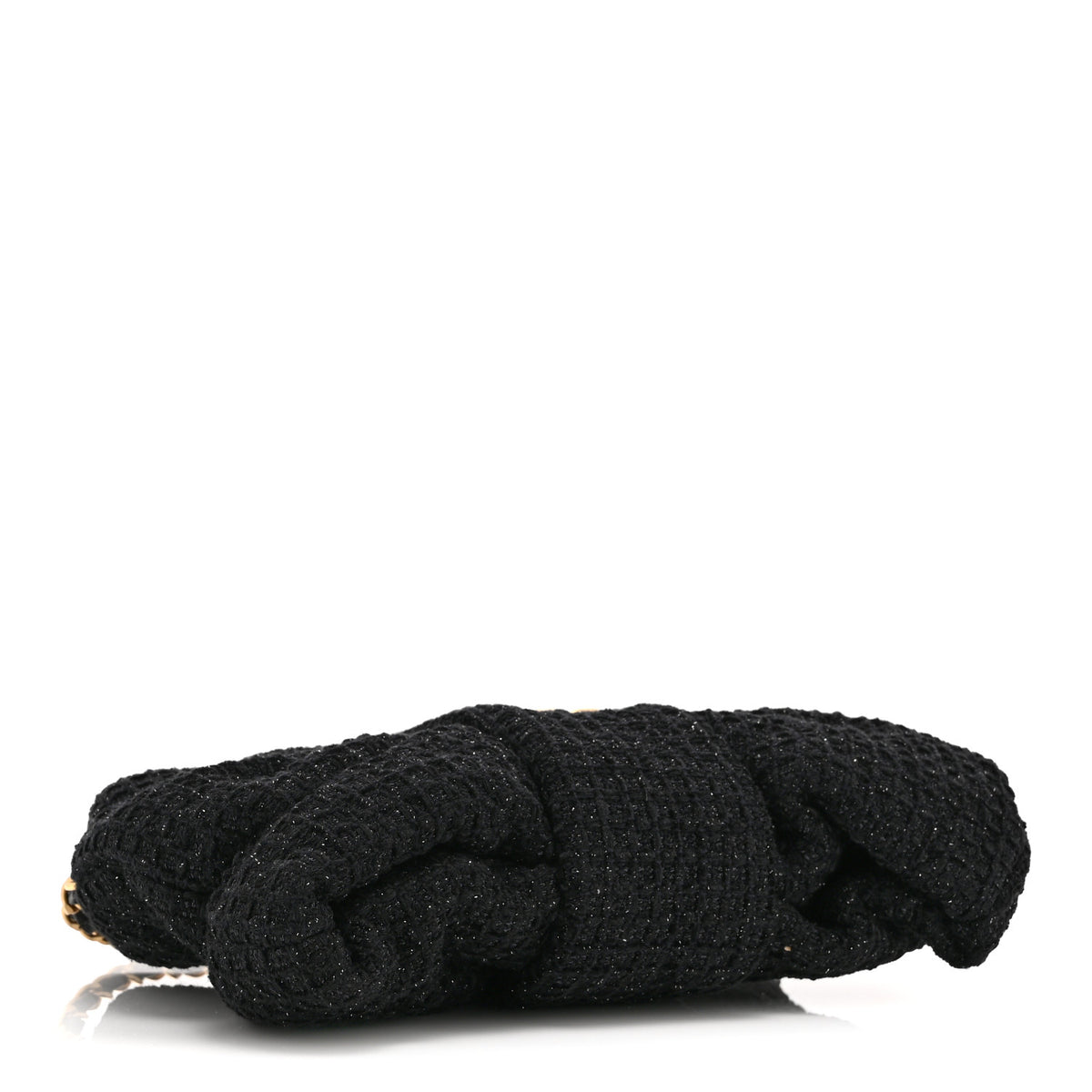 Tweed Quilted Mini Bow Bag Black