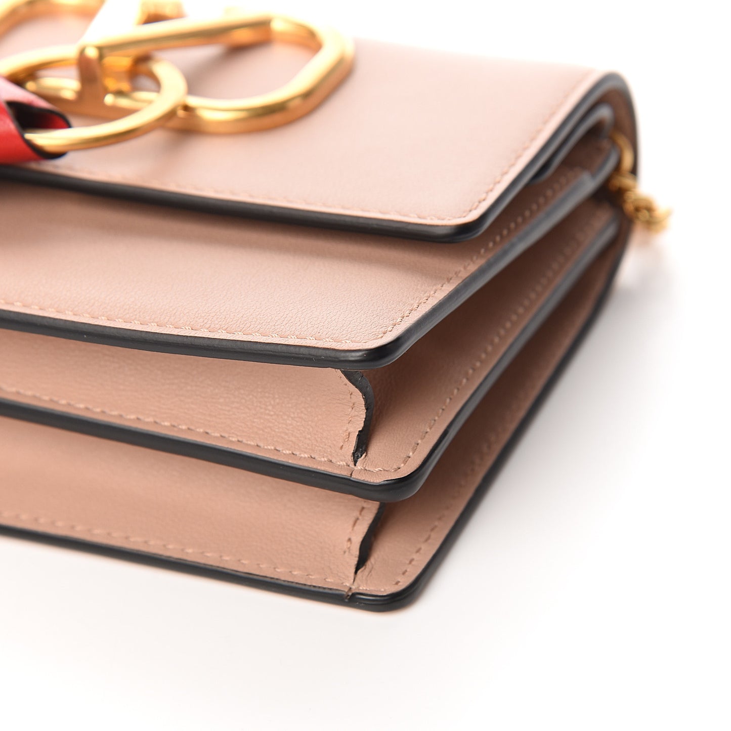 Smooth Calfskin Mini VRing Crossbody Bag Rose Cannelle