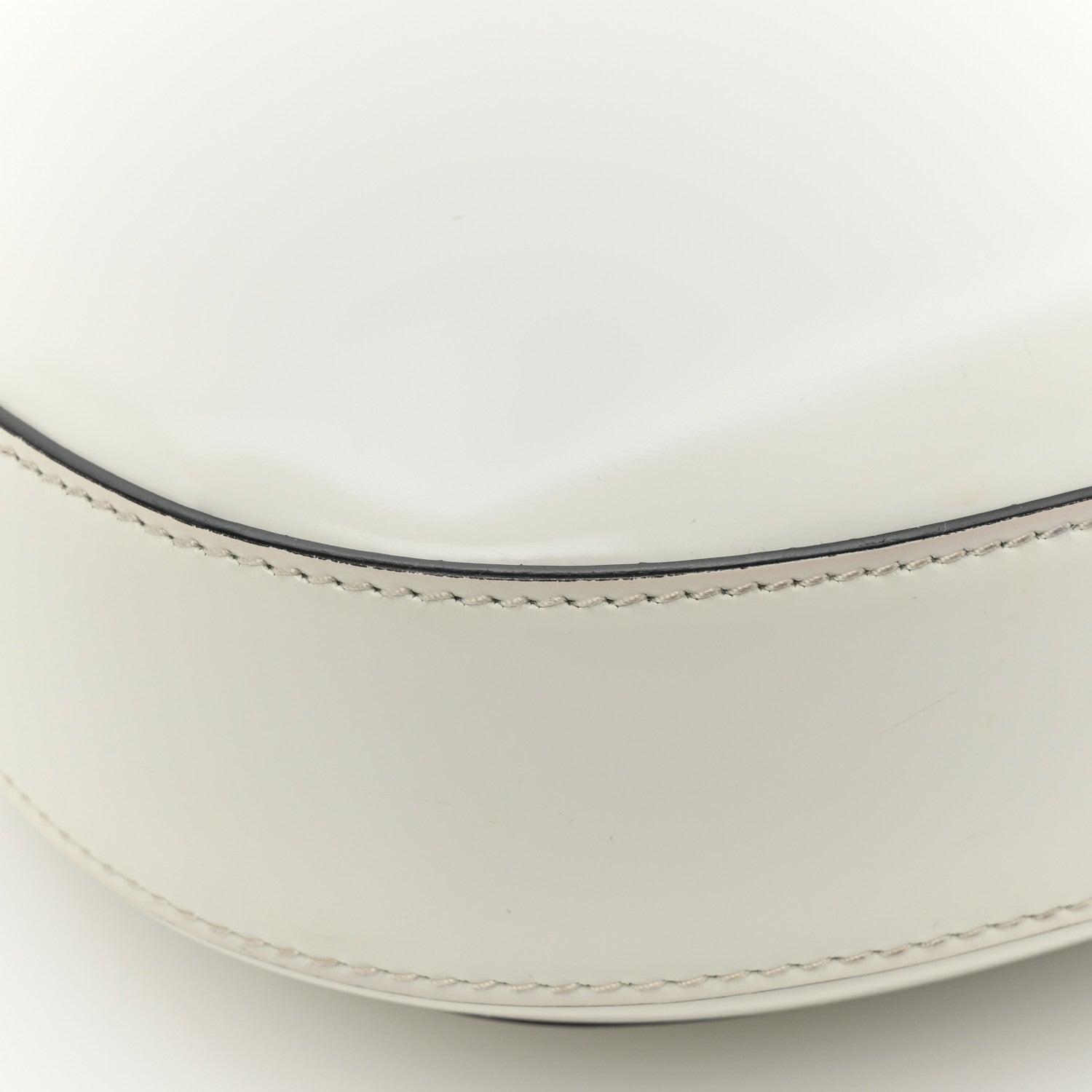 Prada Spazzolato Cleo Flap Adjustable Strap Shoulder Bag White Black 13 of 16