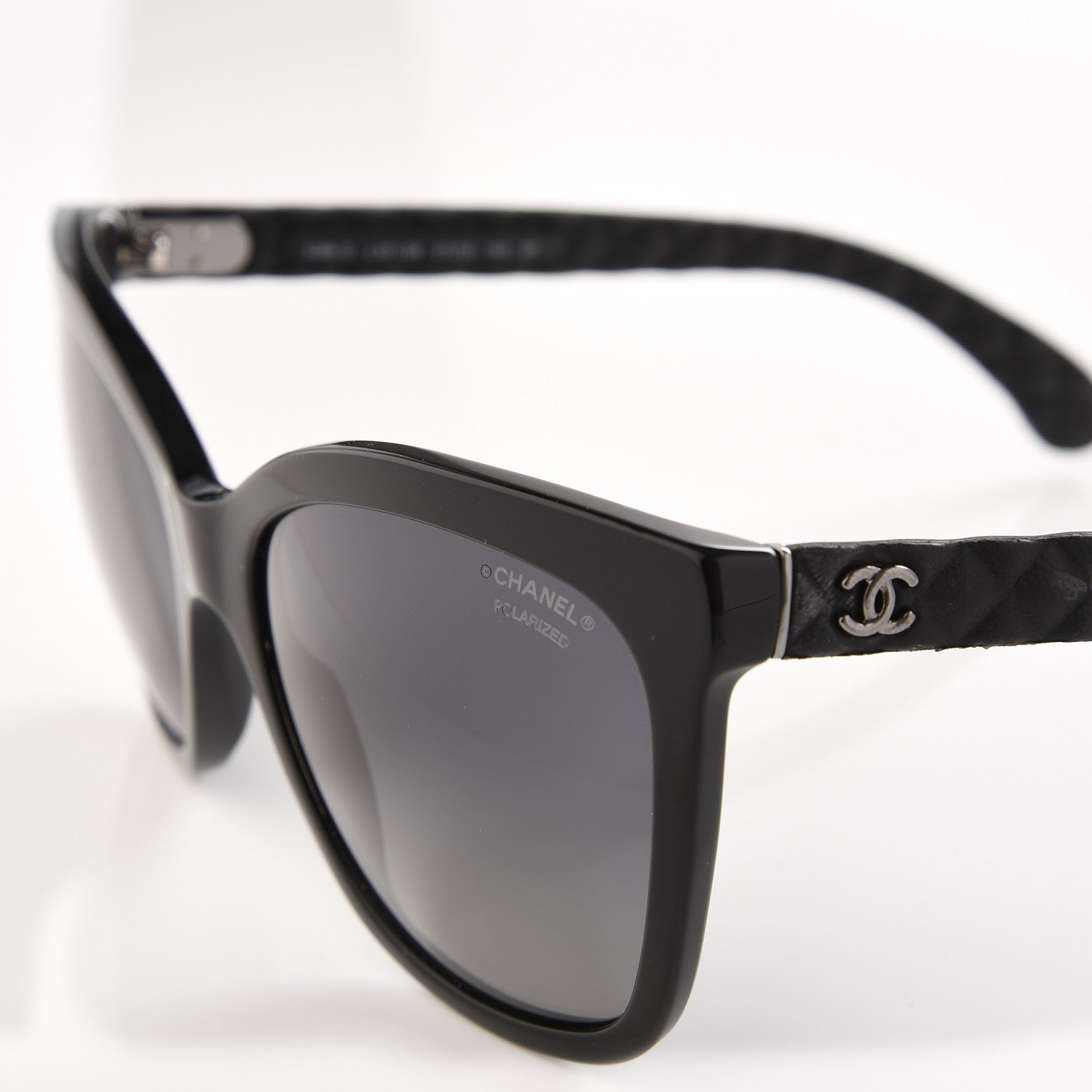 Chanel Acetate Quilted Polarized Butterfly CC Sunglasses 5288-Q Black 7 of 8