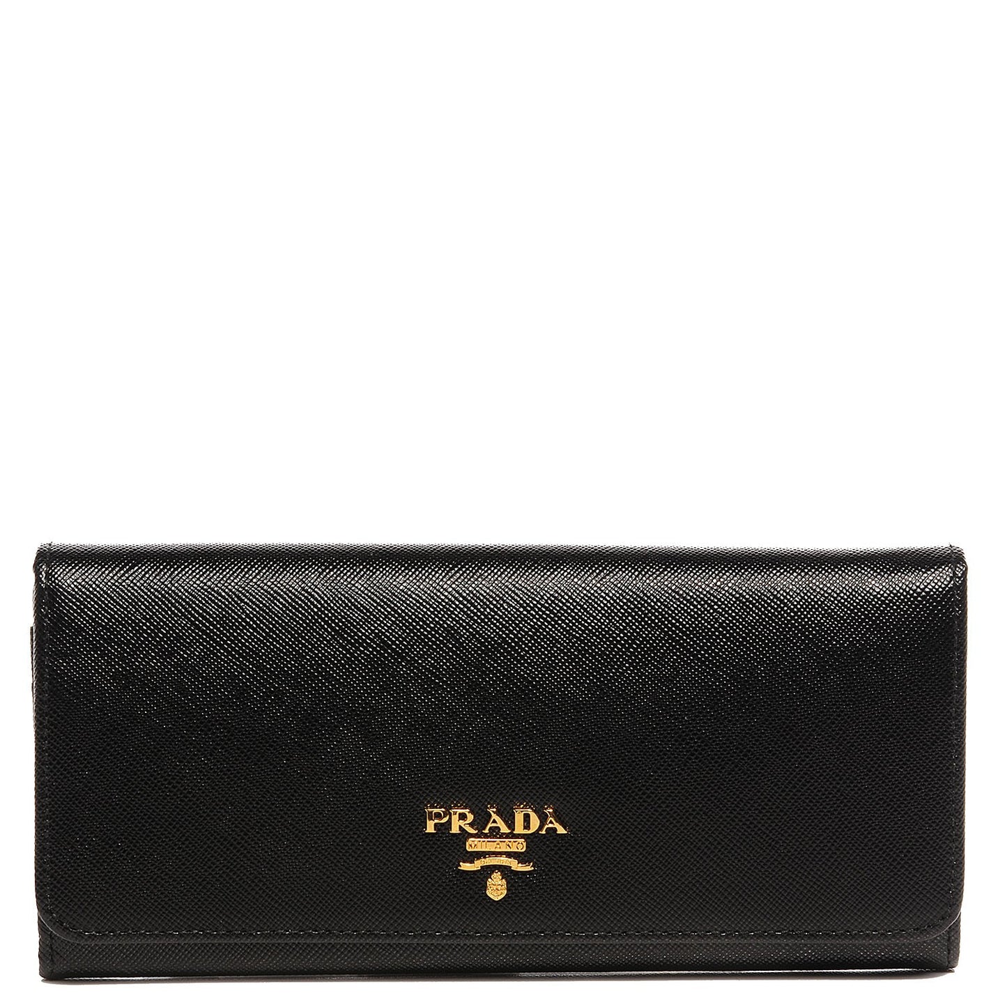 Saffiano Metal Continental Flap Wallet Nero Black