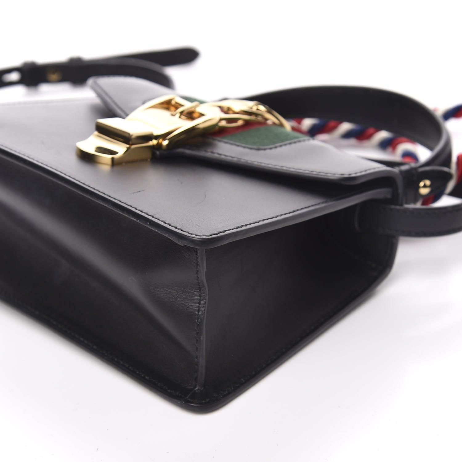 Gucci Calfskin Mini Sylvie Top Handle Bag Black 10 of 11