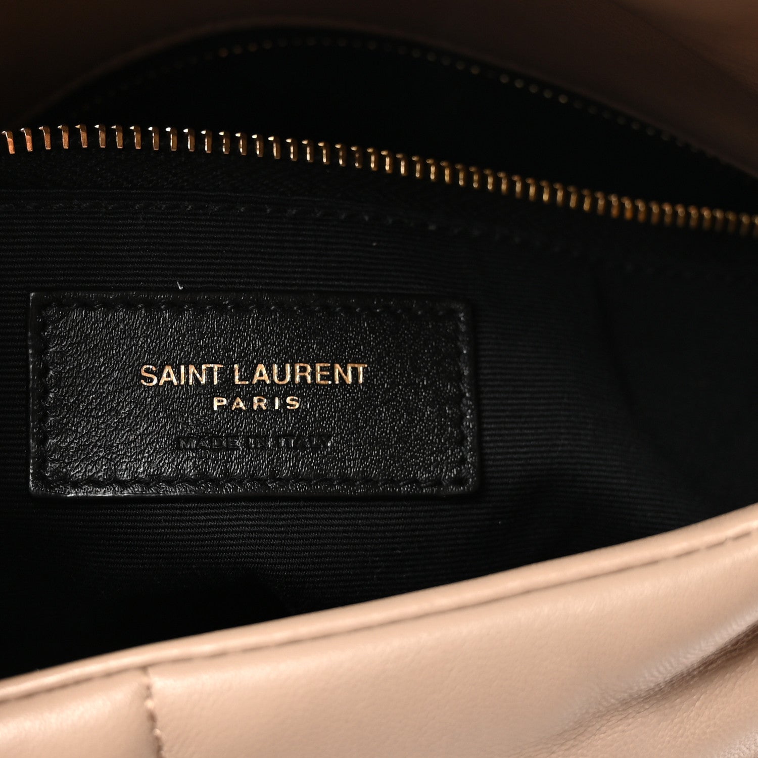 Saint Laurent Lambskin Quilted Small Loulou Puffer Monogram Chain Satchel Dark Beige 6 of 9