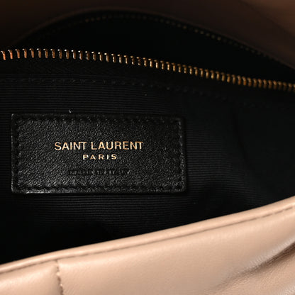 Saint Laurent Lambskin Quilted Small Loulou Puffer Monogram Chain Satchel Dark Beige 6 of 9