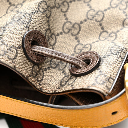 Gucci GG Supreme Monogram Neo Vintage Drawstring Bucket Backpack Beige New Acero Crop 14 of 15