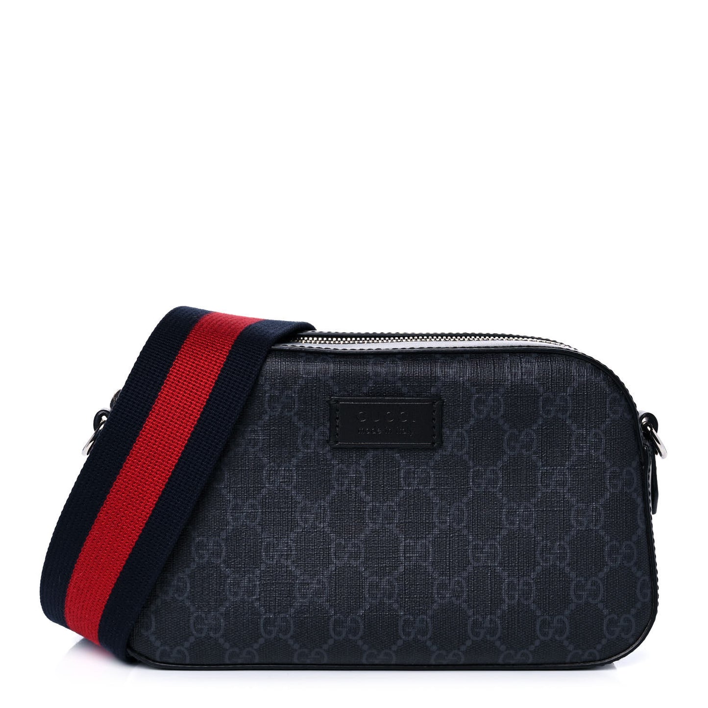 GG Supreme Monogram Web Shoulder Bag Black Grey