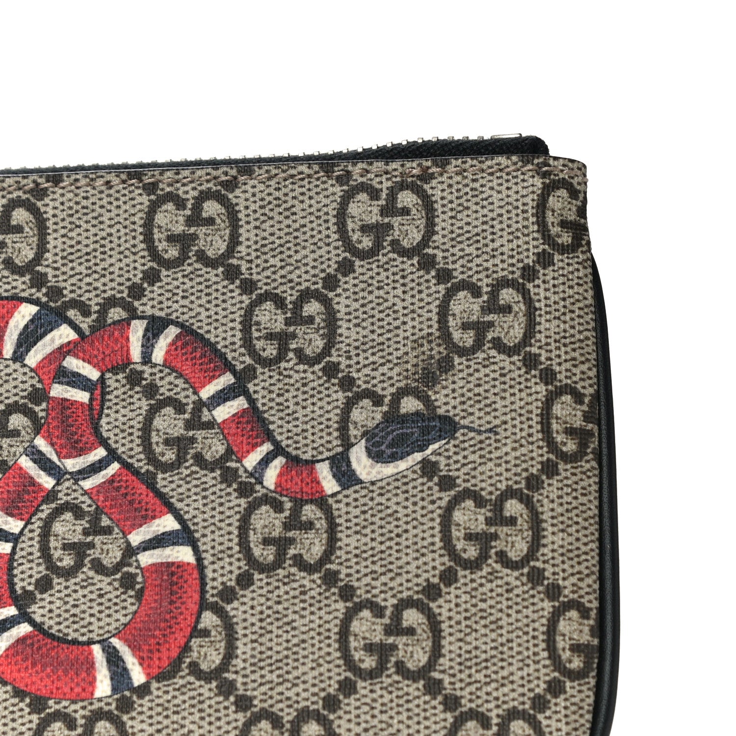 Gucci GG Supreme Monogram Kingsnake Zip Pouch Black 11 of 11